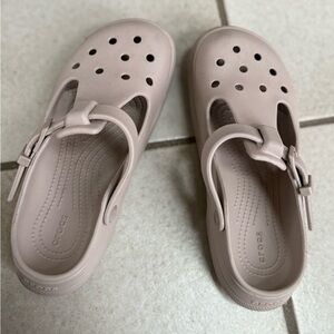 CROCS Light Tan Clogs with Strap